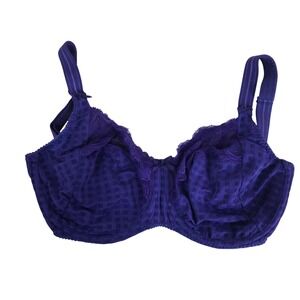PrimaDonna Madison Full Cup Bra Purple Checkered Lace Underwire 1420312
